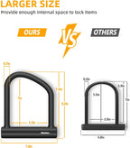 NDakter Bike Locks Heavy Duty Anti Theft, Bicycle U Lock for Ebike, 18mm Shackle, 6FT Steel Security Cable with 3 Keys for Electric Escooter, Motorcycle, Moped, Dirt-Bike, Tri-Bike Wheel Lock Sturdy