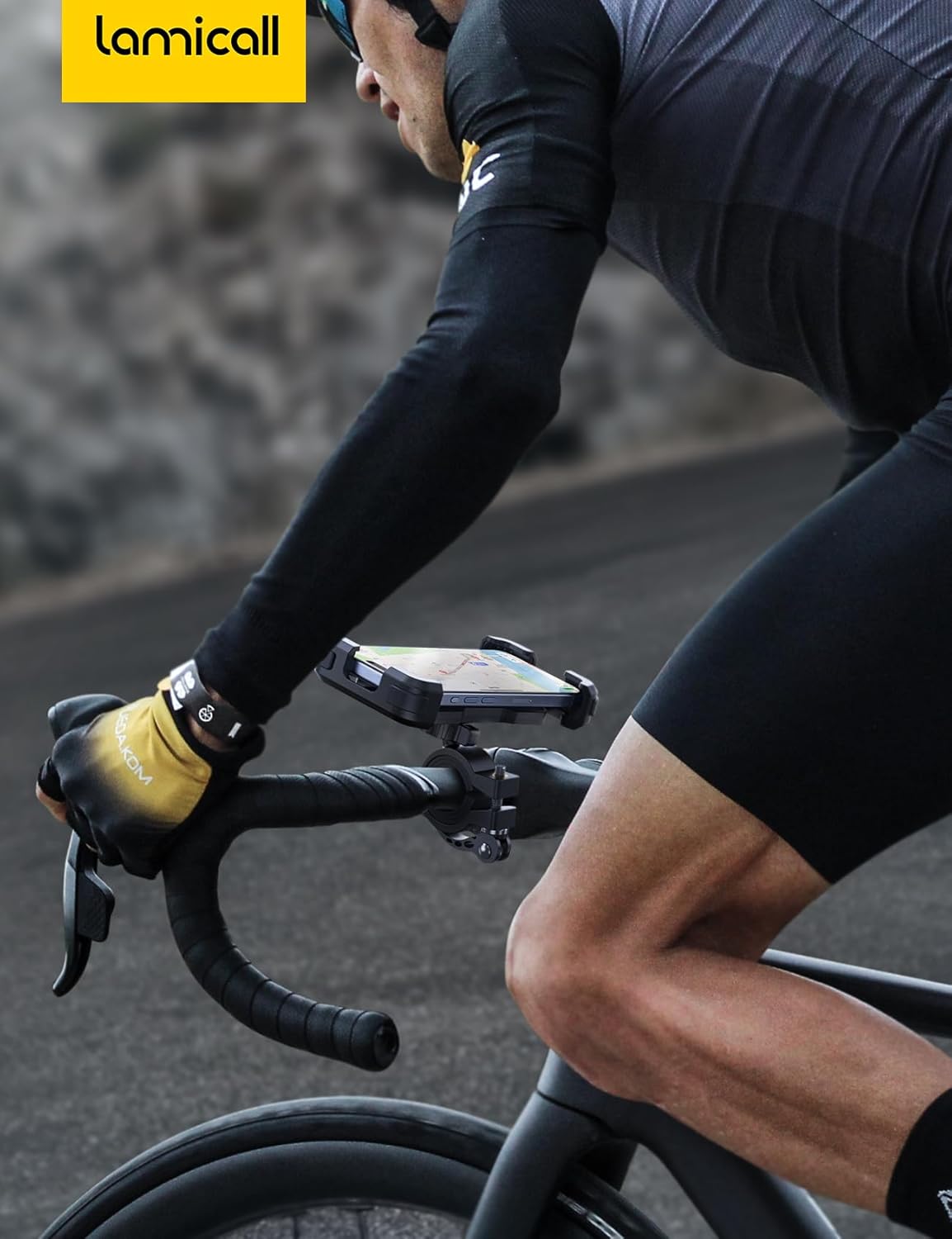 Lamicall Bike Phone Mount Holder - Motorcycle Phone Mount, Adjustable Cell Phone Holder Gifts, E-Bike Bicycle Scooter Handlebar Cradle Clip for iPhone Air 17 Pro Max, 16 15 Plus, 14, 4.7-6.8" Phone