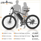 Electric Bike for Adults Teens, Commuter City Ebike with 560W-1200W Motor and 48V Removable Battery, 24MPH-28MPH,14"-20" Electric Bicycle with UL 2849 Certified