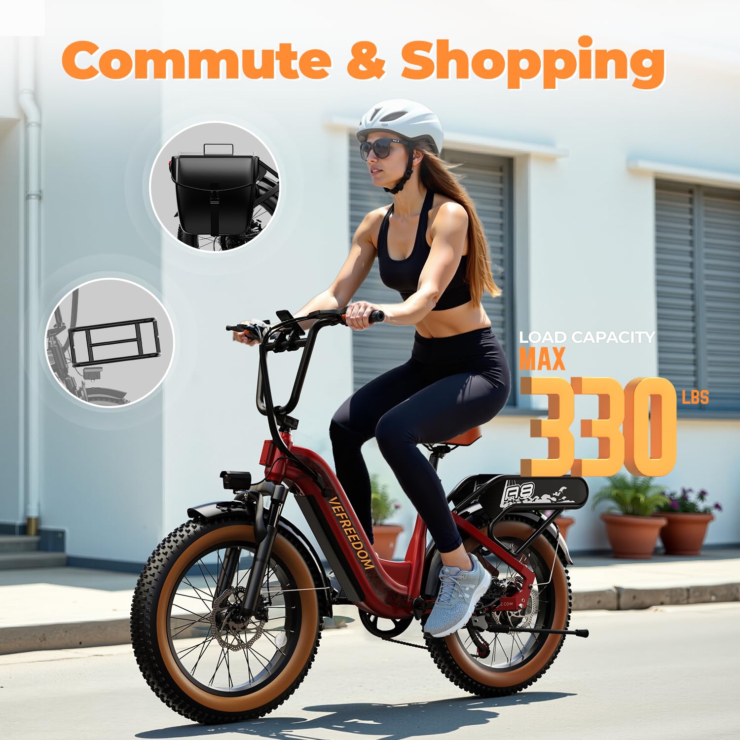 1500W Electric Bike for Adults,48V 20Ah Removable Battery Fast Ebike,Max 70Miles & 30MPH,20" x4.0 Fat Tire Electric Mountain Bike,7-Speed, Step-Thru Commuting Bicycle