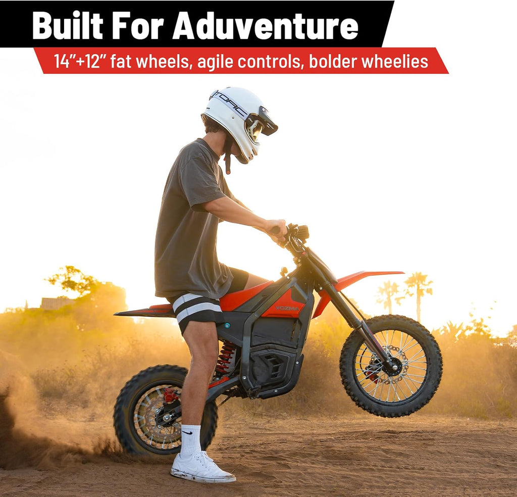 IN10 Electric Dirt Bike, 2600W 40MPH Electric-Motorcycle with 48V/23AH Battery Ebike, Full Hydraulic Brakes and Suspensions Mountain Off-Road E Dirt Bike, for Teens & Adults