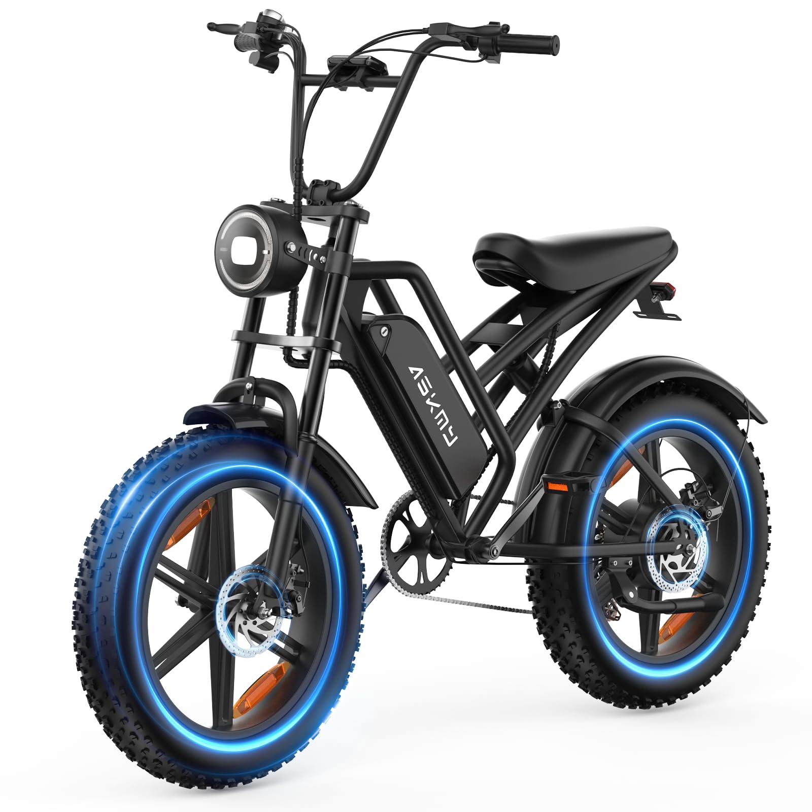Electric Mountain Bike for Adults, 1500W Peak Motor Ebike, 28 MPH and 60 Miles PAS Range, 20 Inch Fat Tire Dirt E Bike for All-Terrain, 7 Speed, Electric Bicycles with 48V 15Ah Removable Battery