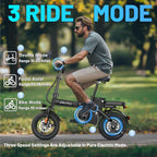 Folding Electric Bike for Adults with 750W Peak Motor, 14" Commuter Mini E-Bike with 35 Miles PAS Range, Foldable Electric Bicycle with 48V Removable Battery