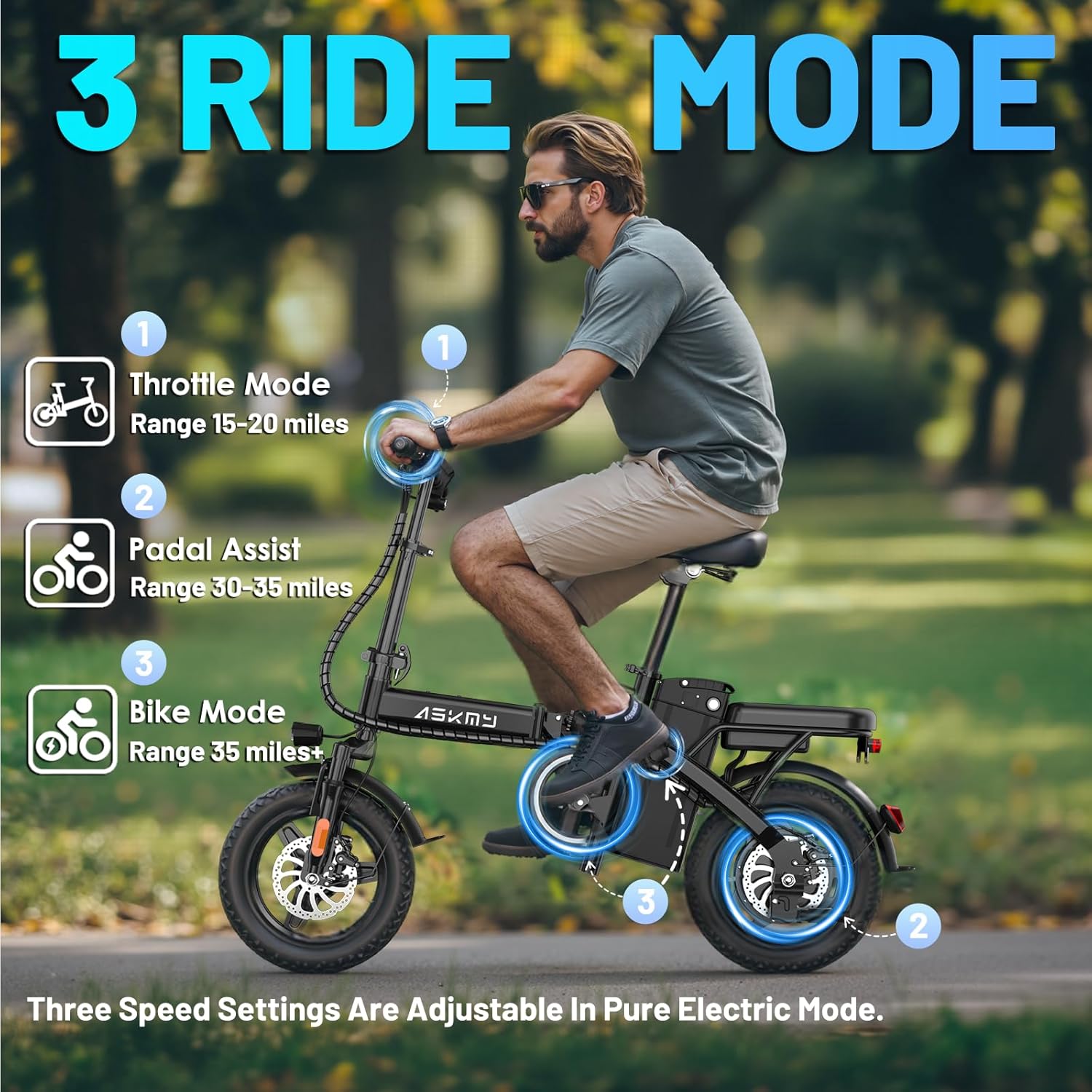 Folding Electric Bike for Adults with 750W Peak Motor, 14" Commuter Mini E-Bike with 35 Miles PAS Range, Foldable Electric Bicycle with 48V Removable Battery