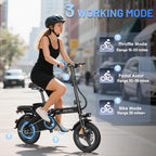 Foldable Electric Bike for Adults and Teens with 750W Peak Motor, Commuter E-Bike with 20 MPH and 30-35 Miles PAS Range, 14" Mini Folding Ebike with 48V Removable Battery, City Electric Bicycle
