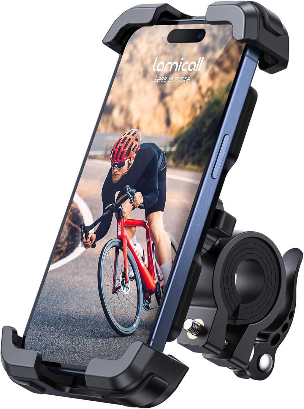 Lamicall Bike Phone Mount Holder - Motorcycle Phone Mount, Adjustable Cell Phone Holder Gifts, E-Bike Bicycle Scooter Handlebar Cradle Clip for iPhone Air 17 Pro Max, 16 15 Plus, 14, 4.7-6.8" Phone