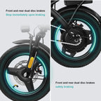 Electric Bike for Adults and Teens, 520W-560W Motor, 20-24MPH, 32 Miles Range, 48V 10Ah Battery, 3-Level Pedal Assist, 14" Foldable Mini Electric Bicycle, UL 2849 Certified