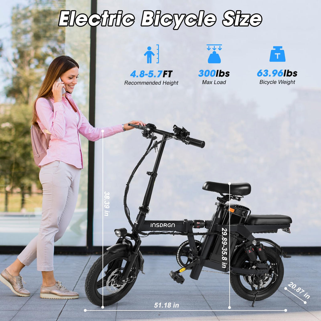 Electric Bike for Adults and Teens,14" Folding Adult E Bike with 650W Peak Motor,20MPH,28Miles Range,Advanced 9-Point Suspension & Dual Disc Brake,Removable Battery,UL 2849 Certified