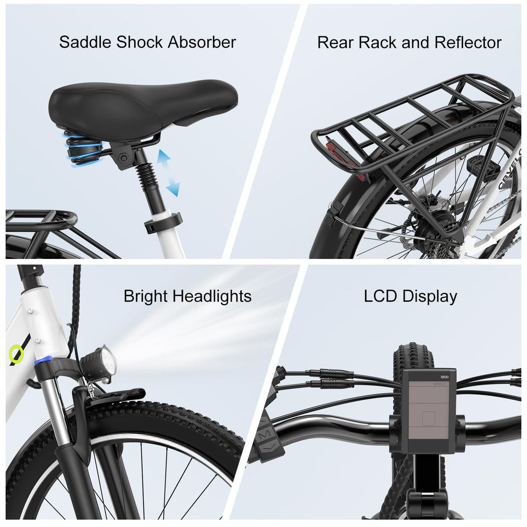 1000 Peak Electric Bike for Adults,up 80 Miles Removable Battery Ebike, 26" Electric E Bike with 7-Speed,Adult Electric Bicycles for Commute Beach Snow Womens/Man All Terrain