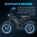 Electric Mountain Bike for Adults, 1500W Peak Motor Ebike, 28 MPH and 60 Miles PAS Range, 20 Inch Fat Tire Dirt E Bike for All-Terrain, 7 Speed, Electric Bicycles with 48V 15Ah Removable Battery