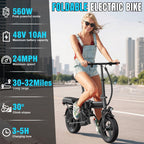 Electric Bike for Adults Teens, Commuter City Ebike with 560W-1200W Motor and 48V Removable Battery, 24MPH-28MPH,14"-20" Electric Bicycle with UL 2849 Certified