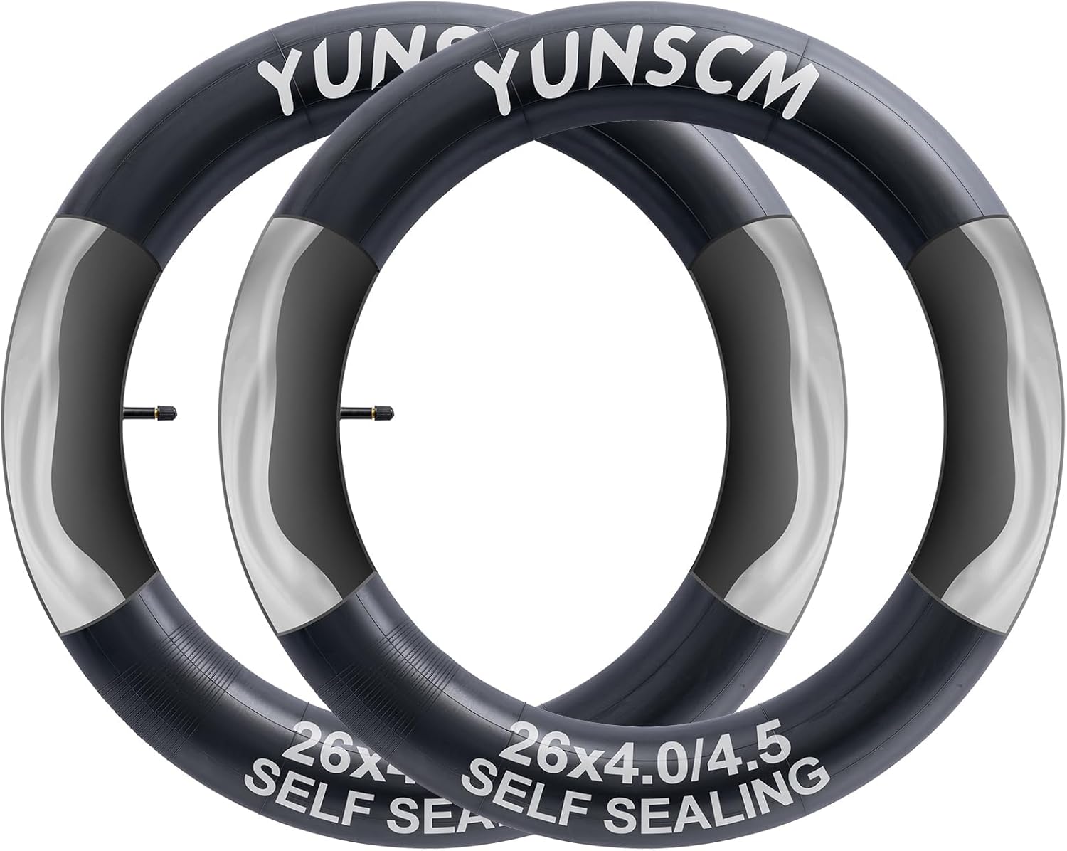 2-PCS 26" Self Sealing E-Bike Tubes 26 x 4.0 26x4.50 AV32mm Schrader Valve Super Automatic Repair, Self-Sealing, Puncture Resistant Compatible with 26x4.0/4.5 Fat Bike Bicycle Tire Tubes