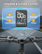 Electric Bike for Adults, 26" City Ebike with 1500W Peak, Up to 25MPH, 65 Miles Range, 7-Speed Adult Electric Bicycles, 48V Internal Removable Battery 26" Tires E-bike for Commute, Adjustable Seat