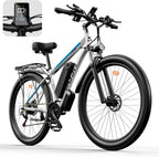1500W Electric Bike for Men Women 48V 17.5Ah Battery, 29'' Fast Ebike, up to 80 Miles, Front Suspension Class 3, Snow Off Road Commuter Mountain E-Bike for Adults (White) (White and Blue)