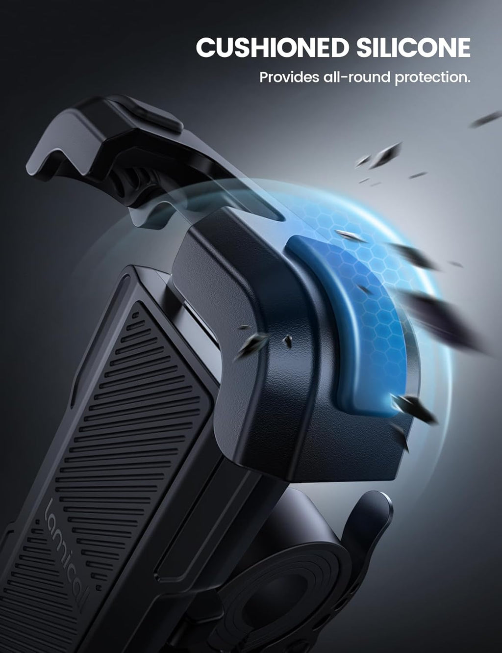 Lamicall Bike Phone Mount Holder - Motorcycle Phone Mount, Adjustable Cell Phone Holder Gifts, E-Bike Bicycle Scooter Handlebar Cradle Clip for iPhone Air 17 Pro Max, 16 15 Plus, 14, 4.7-6.8" Phone