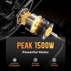 1500W Electric Bike for Adults,48V 20Ah Removable Battery Fast Ebike,Max 70Miles & 30MPH,20" x4.0 Fat Tire Electric Mountain Bike,7-Speed, Step-Thru Commuting Bicycle