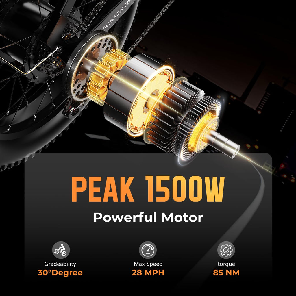 1500W Electric Bike for Adults,48V 20Ah Removable Battery Fast Ebike,Max 70Miles & 30MPH,20" x4.0 Fat Tire Electric Mountain Bike,7-Speed, Step-Thru Commuting Bicycle