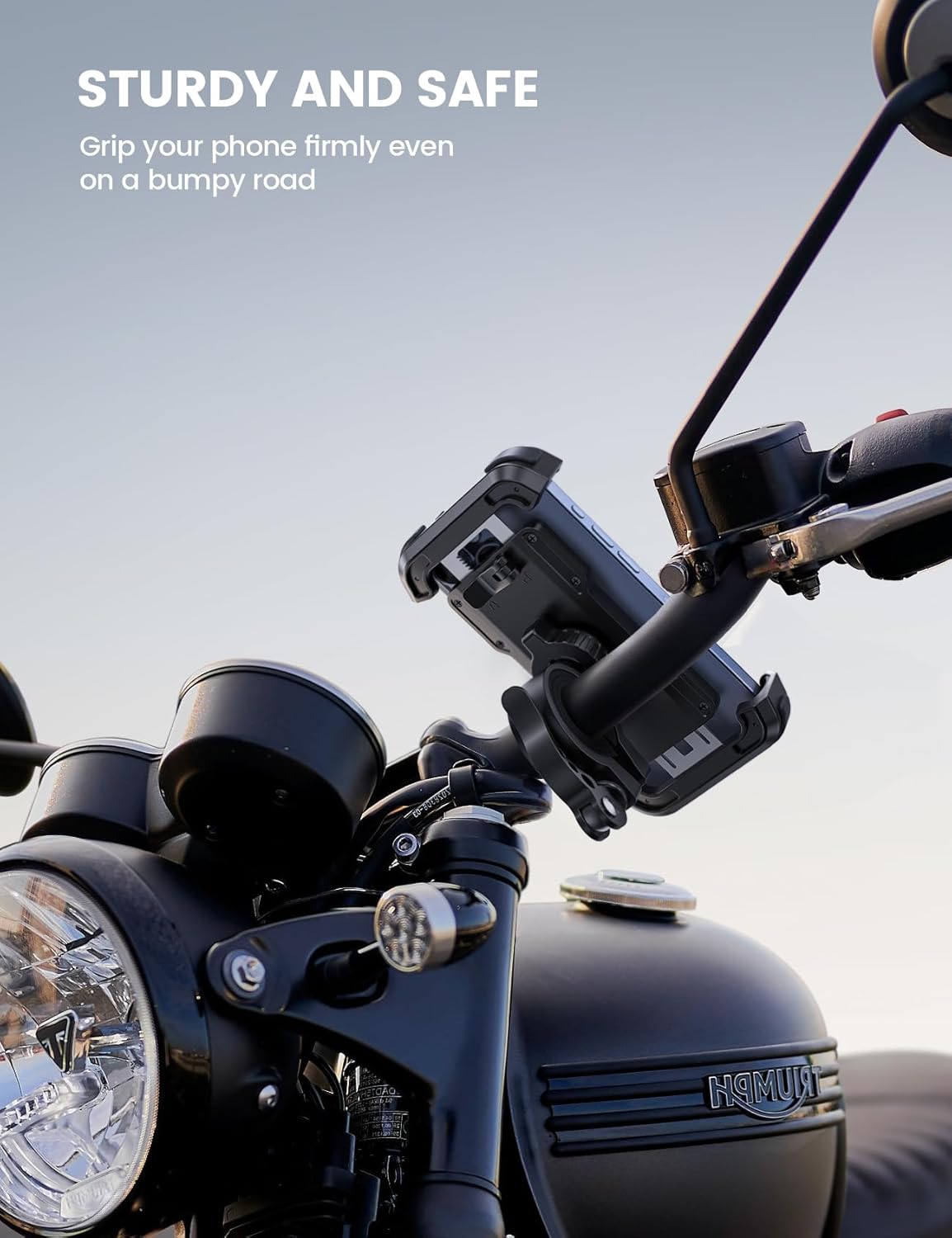 Lamicall Bike Phone Mount Holder - Motorcycle Phone Mount, Adjustable Cell Phone Holder Gifts, E-Bike Bicycle Scooter Handlebar Cradle Clip for iPhone Air 17 Pro Max, 16 15 Plus, 14, 4.7-6.8" Phone