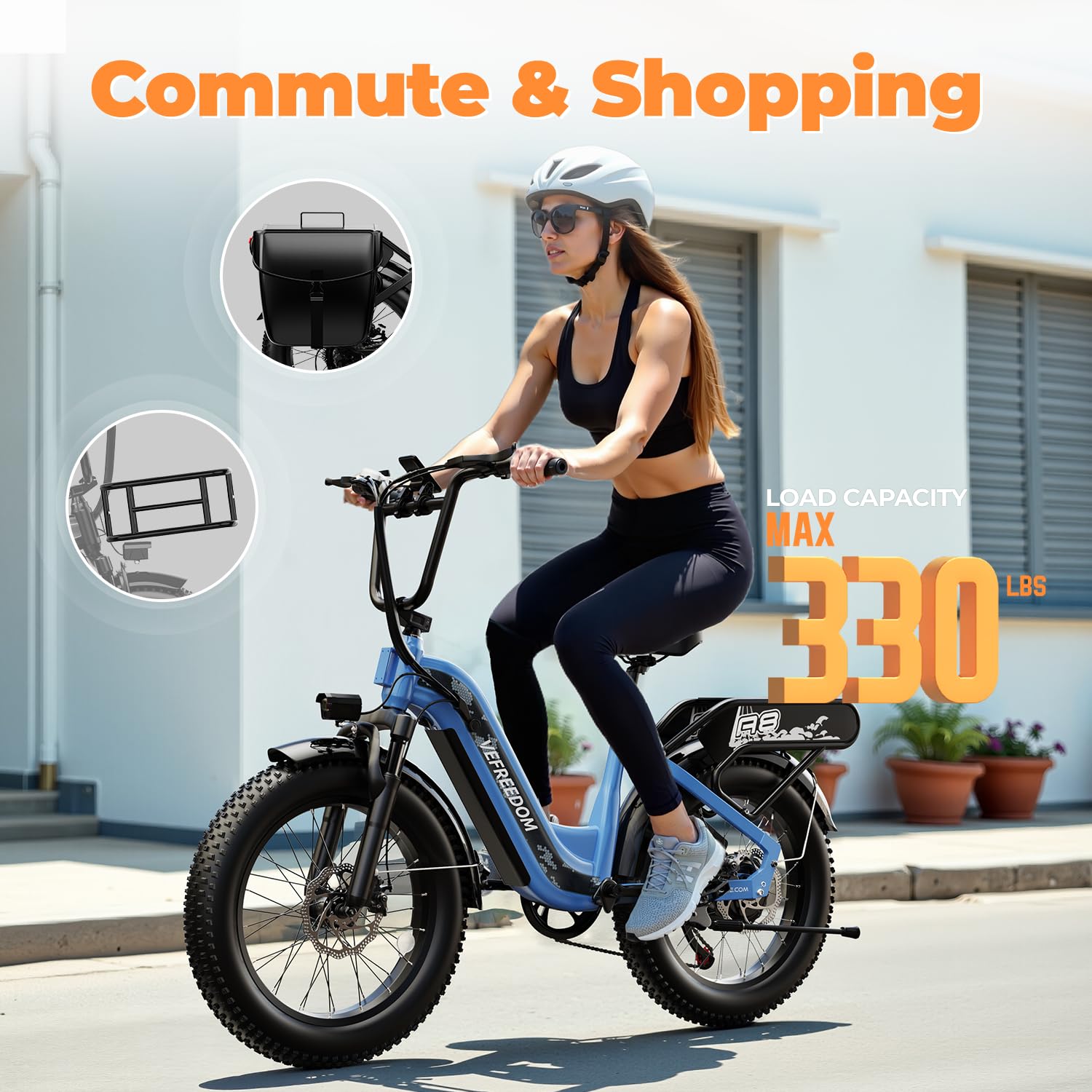 1500W Electric Bike for Adults,48V 20Ah Removable Battery Fast Ebike,Max 70Miles & 30MPH,20" x4.0 Fat Tire Electric Mountain Bike,7-Speed, Step-Thru Commuting Bicycle