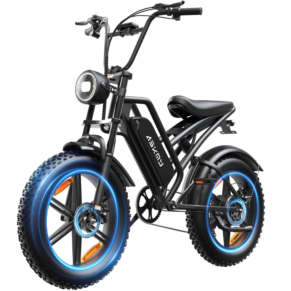 Electric Mountain Bike for Adults, 1500W Peak Motor Ebike, 28 MPH and 60 Miles PAS Range, 20 Inch Fat Tire Dirt E Bike for All-Terrain, 7 Speed, Electric Bicycles with 48V 15Ah Removable Battery