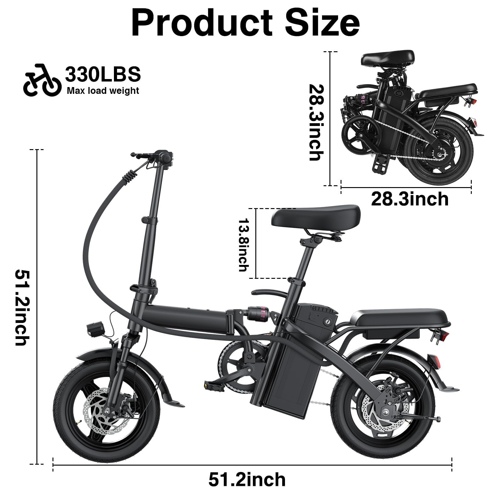 Electric Bike for Adults Teens, Commuter City Ebike with 560W-1200W Motor and 48V Removable Battery, 24MPH-28MPH,14"-20" Electric Bicycle with UL 2849 Certified