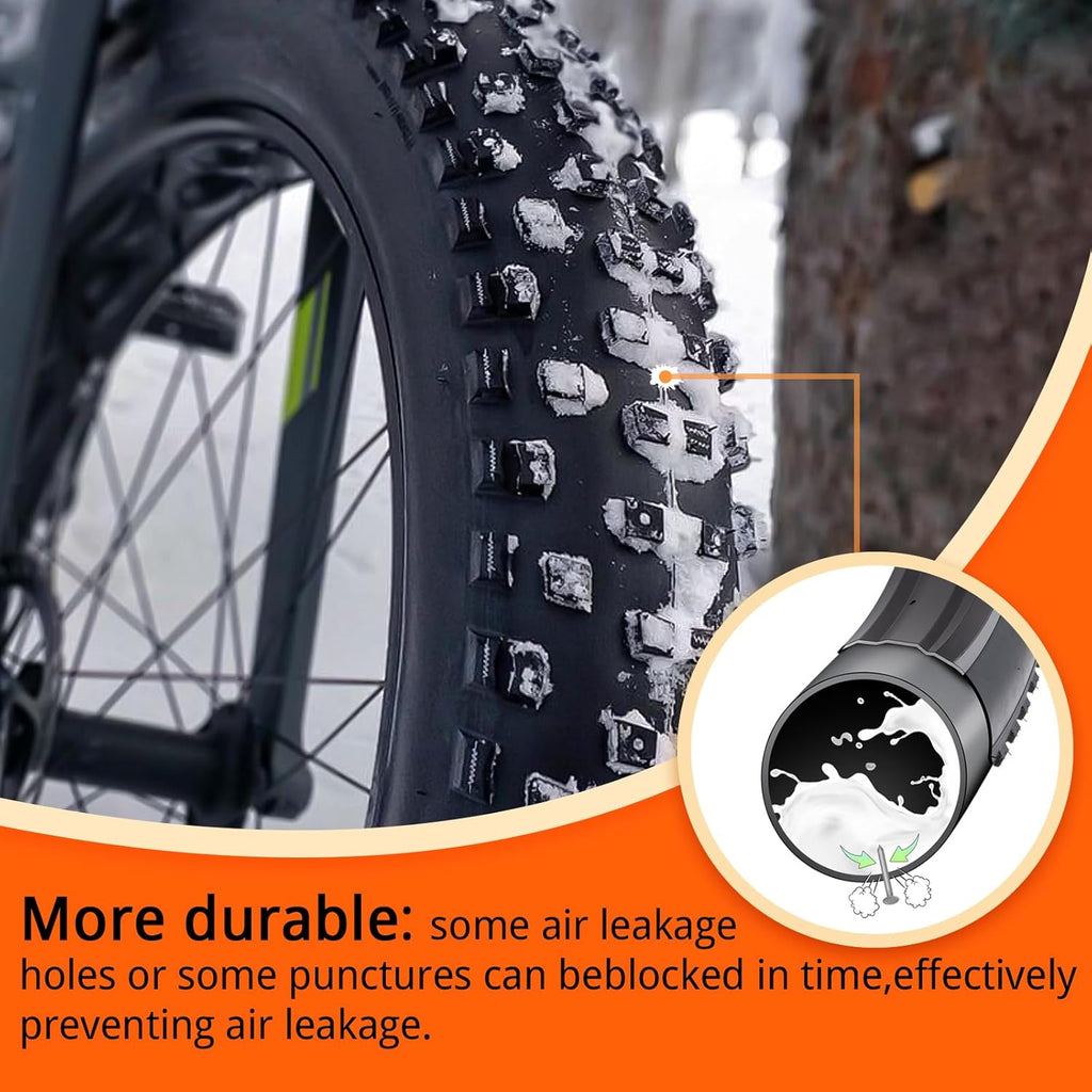 2-PCS 26" Self Sealing E-Bike Tubes 26 x 4.0 26x4.50 AV32mm Schrader Valve Super Automatic Repair, Self-Sealing, Puncture Resistant Compatible with 26x4.0/4.5 Fat Bike Bicycle Tire Tubes