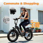 1500W Electric Bike for Adults,48V 20Ah Removable Battery Fast Ebike,Max 70Miles & 30MPH,20" x4.0 Fat Tire Electric Mountain Bike,7-Speed, Step-Thru Commuting Bicycle