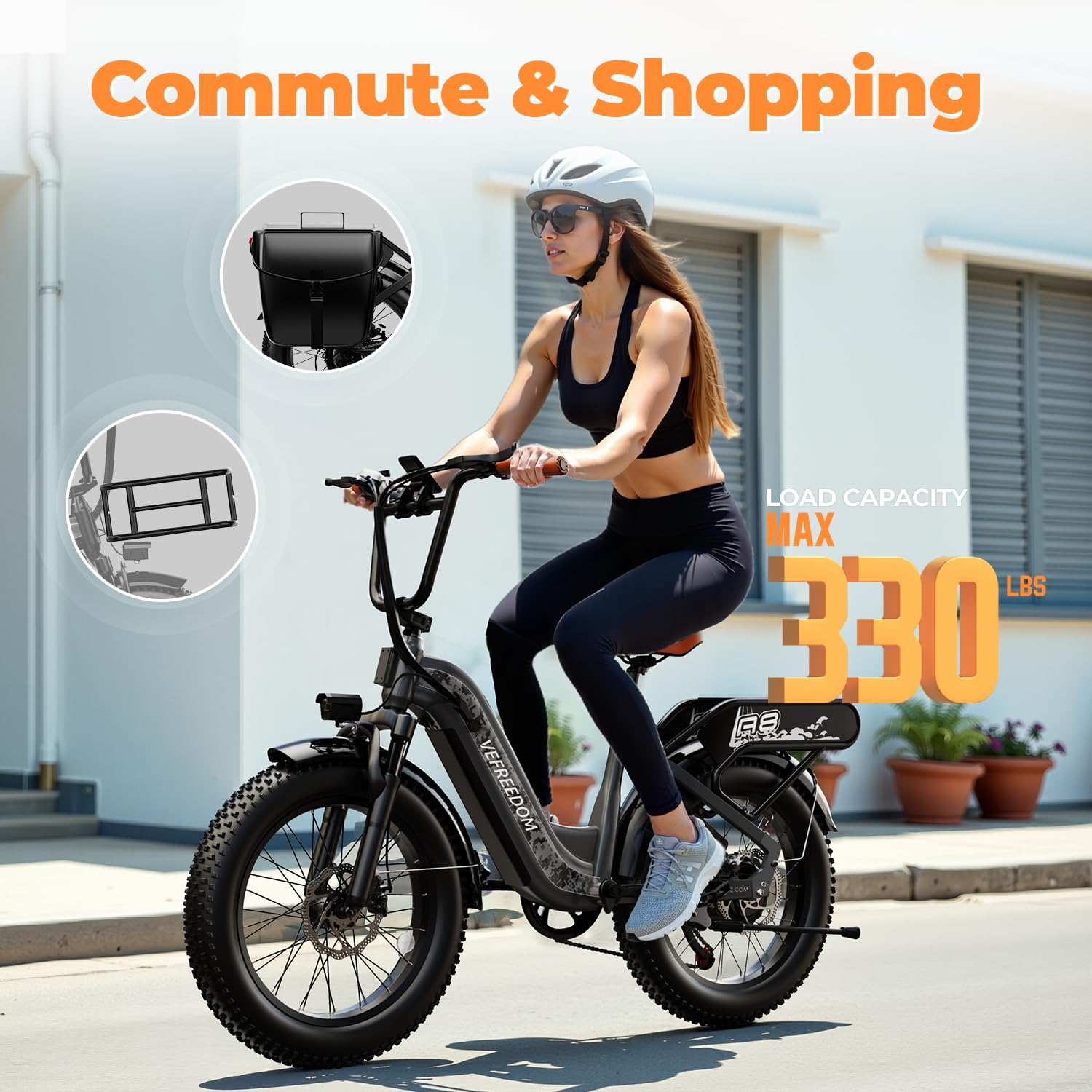 1500W Electric Bike for Adults,48V 20Ah Removable Battery Fast Ebike,Max 70Miles & 30MPH,20" x4.0 Fat Tire Electric Mountain Bike,7-Speed, Step-Thru Commuting Bicycle