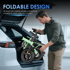 Foldable Electric Bike for Adults and Teens with 750W Peak Motor, Commuter E-Bike with 20 MPH and 30-35 Miles PAS Range, 14" Mini Folding Ebike with 48V Removable Battery, City Electric Bicycle
