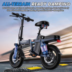Electric Bike for Adults and Teens,14" Folding Adult E Bike with 650W Peak Motor,20MPH,28Miles Range,Advanced 9-Point Suspension & Dual Disc Brake,Removable Battery,UL 2849 Certified