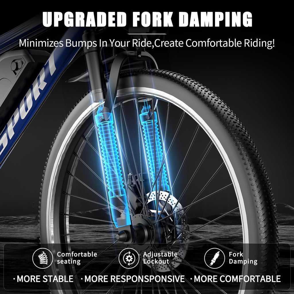 Electric Bike for Adults, 1500W Peak Mountain Ebike with 25 MPH, 65 Miles Range, 7 Speeds, 48V 10Ah Removable Battery 26" Ebike for Commute