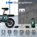Electric Bike for Adults and Teens,14" Folding Adult E Bike with 650W Peak Motor,20MPH,28Miles Range,Advanced 9-Point Suspension & Dual Disc Brake,Removable Battery,UL 2849 Certified