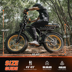 Electric Bike for Adults, 1500W Peak Ebike, 48V 15AH Waterproof Removable Battery, 7 Speed, 30 MPH Max, 20" Electric Off-Road Bike, UL 2849 Certification