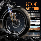 1500W Electric Bike for Adults,48V 20Ah Removable Battery Fast Ebike,Max 70Miles & 30MPH,20" x4.0 Fat Tire Electric Mountain Bike,7-Speed, Step-Thru Commuting Bicycle