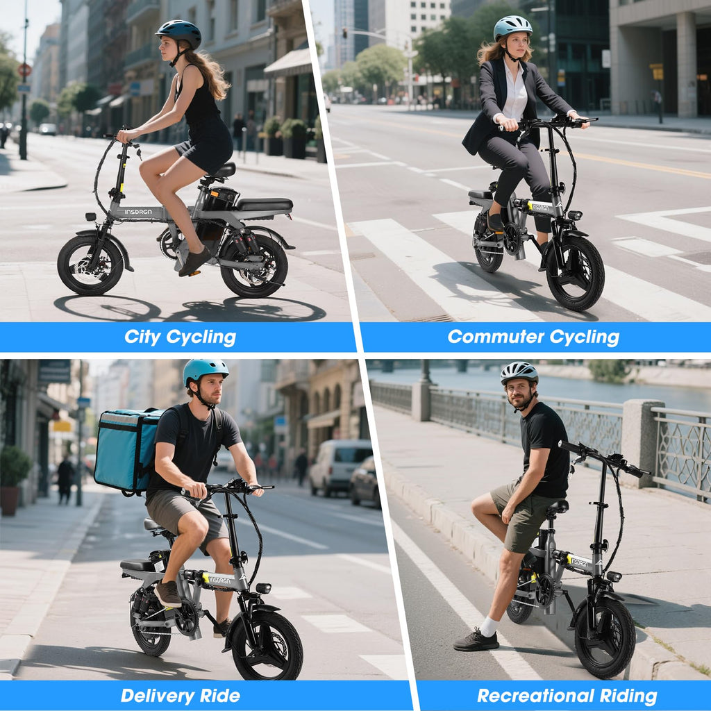 Electric Bike for Adults and Teens,14" Folding Adult E Bike with 650W Peak Motor,20MPH,28Miles Range,Advanced 9-Point Suspension & Dual Disc Brake,Removable Battery,UL 2849 Certified