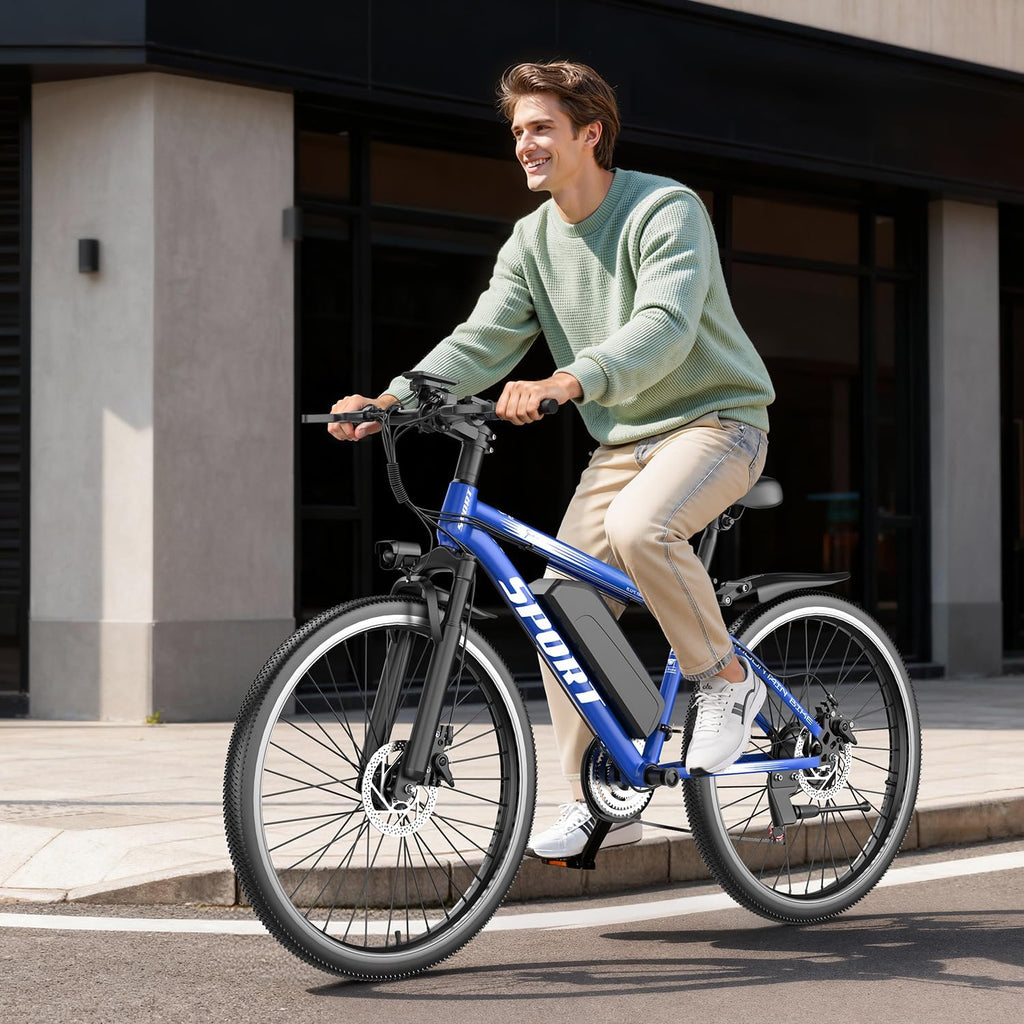 Electric Bike for Adults, 1500W Peak Mountain Ebike with 25 MPH, 65 Miles Range, 7 Speeds, 48V 10Ah Removable Battery 26" Ebike for Commute