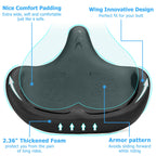 Oversized Bike Seat for Men & Women Comfort, Extra Wide Bicycle Seat Cushion, Comfortable Wing Padded, Large Replacement Saddle for Peloton, Stationary Exercise Bike, Ebike, Cruiser, City Bike