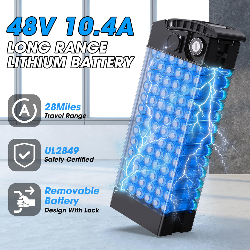 Electric Bike for Adults and Teens,14" Folding Adult E Bike with 650W Peak Motor,20MPH,28Miles Range,Advanced 9-Point Suspension & Dual Disc Brake,Removable Battery,UL 2849 Certified