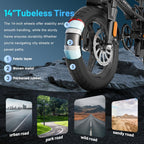 Folding Electric Bike for Adults with 750W Peak Motor, 14" Commuter Mini E-Bike with 35 Miles PAS Range, Foldable Electric Bicycle with 48V Removable Battery