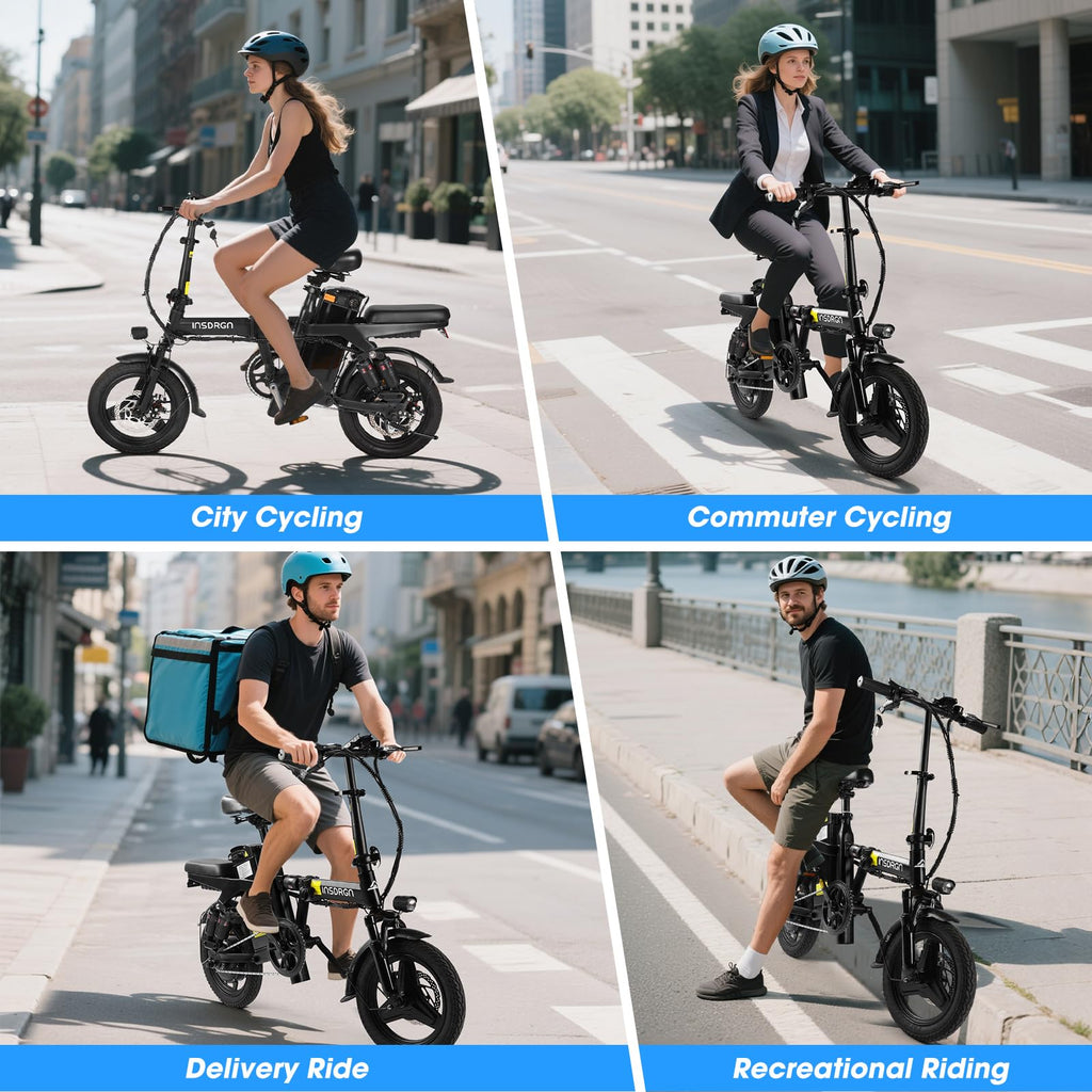 Electric Bike for Adults and Teens,14" Folding Adult E Bike with 650W Peak Motor,20MPH,28Miles Range,Advanced 9-Point Suspension & Dual Disc Brake,Removable Battery,UL 2849 Certified
