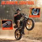 Electric Bike for Adults, 1500W Peak Ebike, 48V 15AH Waterproof Removable Battery, 7 Speed, 30 MPH Max, 20" Electric Off-Road Bike, UL 2849 Certification