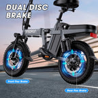 Electric Bike for Adults and Teens,14" Folding Adult E Bike with 650W Peak Motor,20MPH,28Miles Range,Advanced 9-Point Suspension & Dual Disc Brake,Removable Battery,UL 2849 Certified