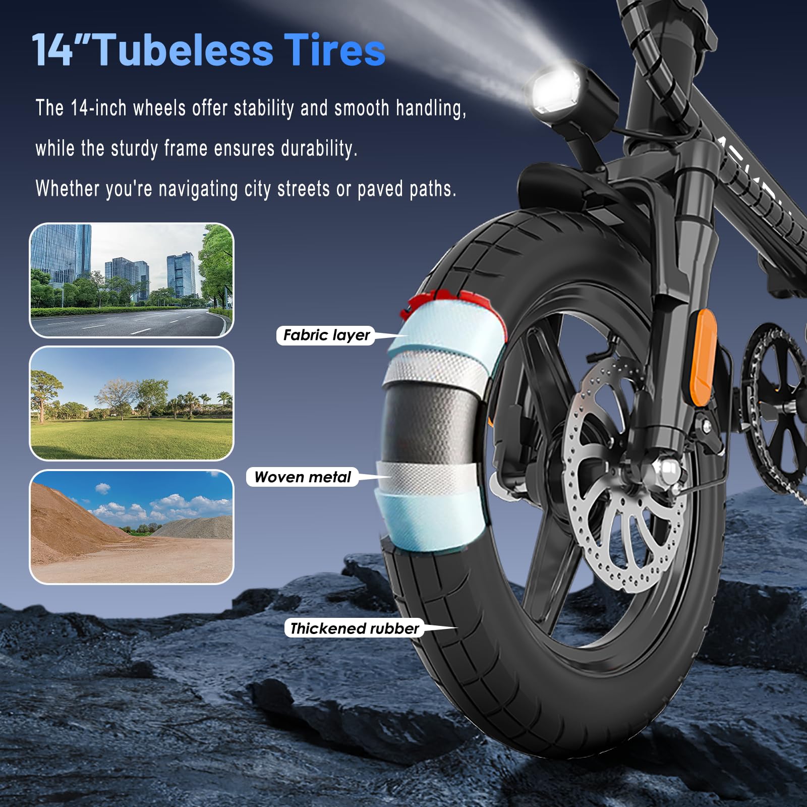 Foldable Electric Bike for Adults and Teens with 750W Peak Motor, Commuter E-Bike with 20 MPH and 30-35 Miles PAS Range, 14" Mini Folding Ebike with 48V Removable Battery, City Electric Bicycle