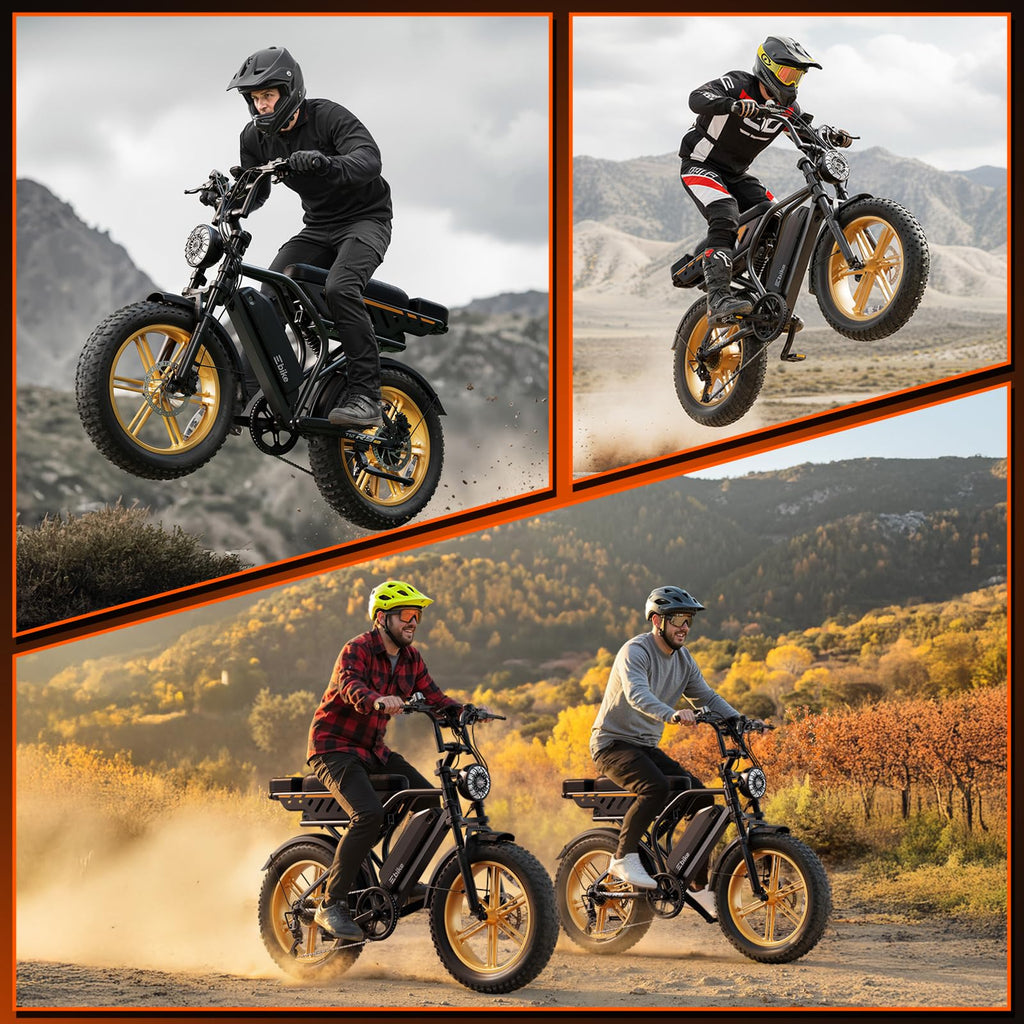 Electric Bike for Adults, 1500W Peak Ebike, 48V 15AH Waterproof Removable Battery, 7 Speed, 30 MPH Max, 20" Electric Off-Road Bike, UL 2849 Certification