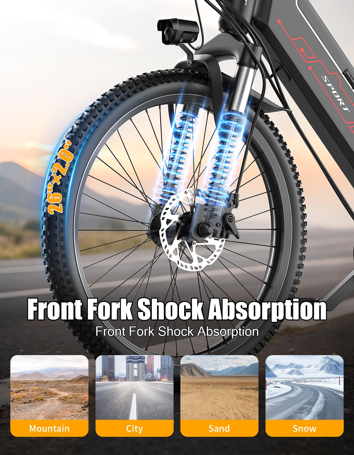 Electric Bike for Adults, 26" City Ebike with 1500W Peak, Up to 25MPH, 65 Miles Range, 7-Speed Adult Electric Bicycles, 48V Internal Removable Battery 26" Tires E-bike for Commute, Adjustable Seat