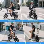 Electric Bike for Adults and Teens,14" Folding Adult E Bike with 650W Peak Motor,20MPH,28Miles Range,Advanced 9-Point Suspension & Dual Disc Brake,Removable Battery,UL 2849 Certified