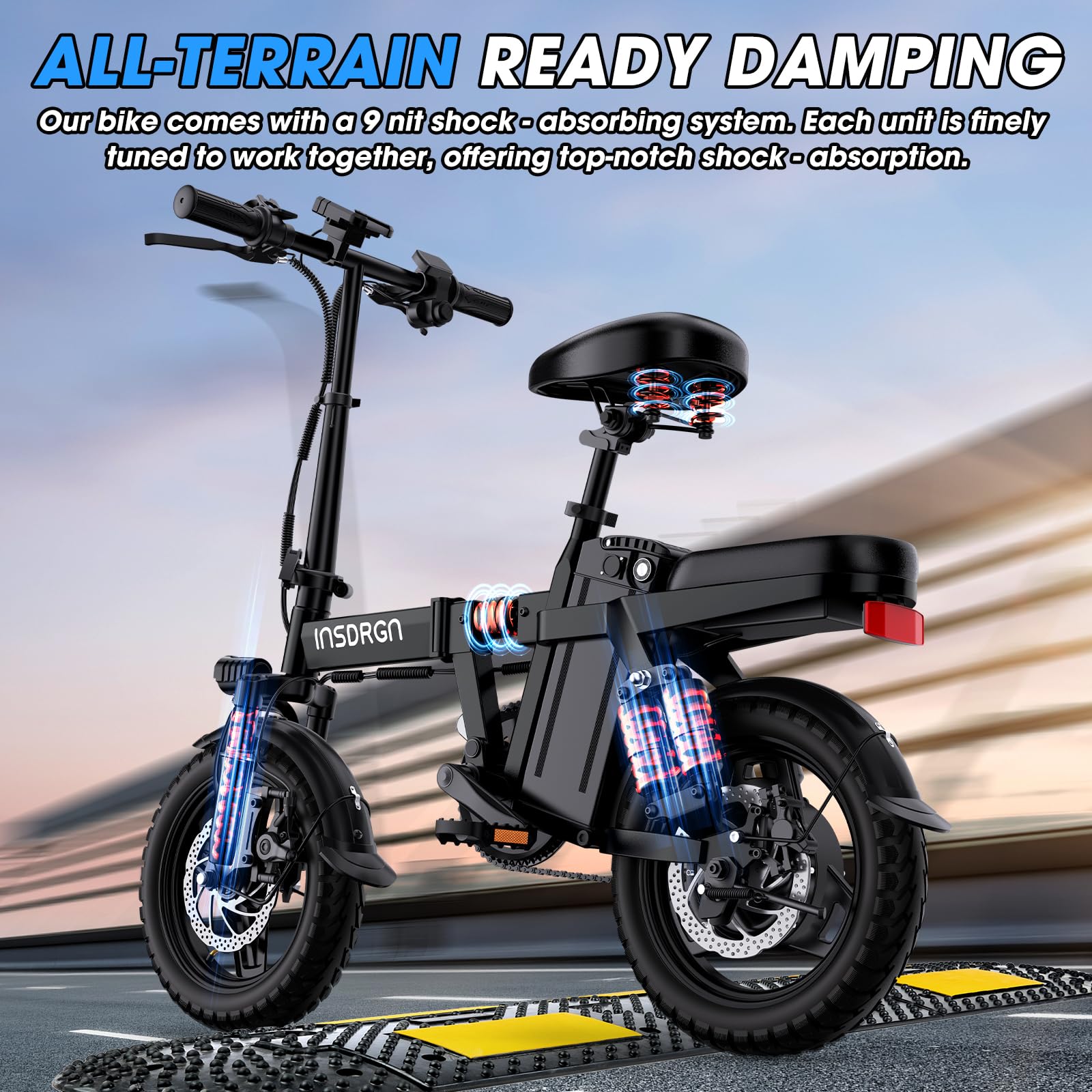 Electric Bike for Adults and Teens,14" Folding Adult E Bike with 650W Peak Motor,20MPH,28Miles Range,Advanced 9-Point Suspension & Dual Disc Brake,Removable Battery,UL 2849 Certified