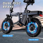 Electric Bike for Adults and Teens,14" Folding Adult E Bike with 650W Peak Motor,20MPH,28Miles Range,Advanced 9-Point Suspension & Dual Disc Brake,Removable Battery,UL 2849 Certified