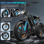 Electric Mountain Bike for Adults, 1500W Peak Motor Ebike, 28 MPH and 60 Miles PAS Range, 20 Inch Fat Tire Dirt E Bike for All-Terrain, 7 Speed, Electric Bicycles with 48V 15Ah Removable Battery