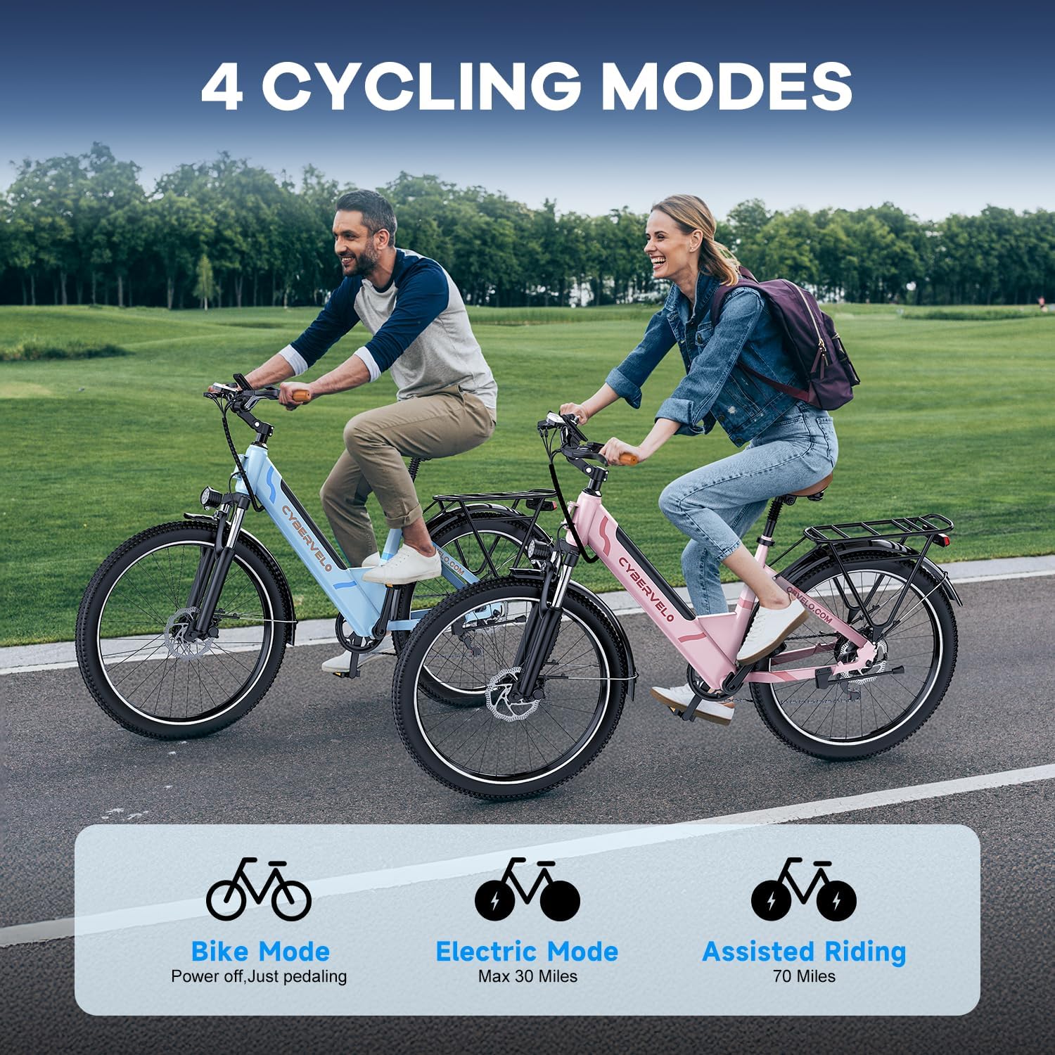 1000 Peak Electric Bike for Adults,up 80 Miles Removable Battery Ebike, 26" Electric E Bike with 7-Speed,Adult Electric Bicycles for Commute Beach Snow Womens/Man All Terrain